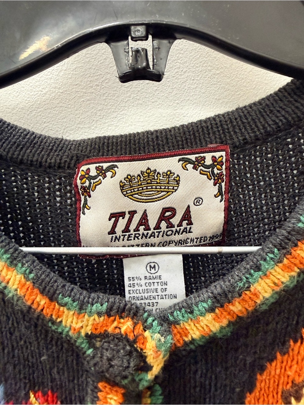 Women’s Vintage Halloween Tiara Cardigan M/L Orange Black Jack o’ Lanterns - Picture 5 of 10